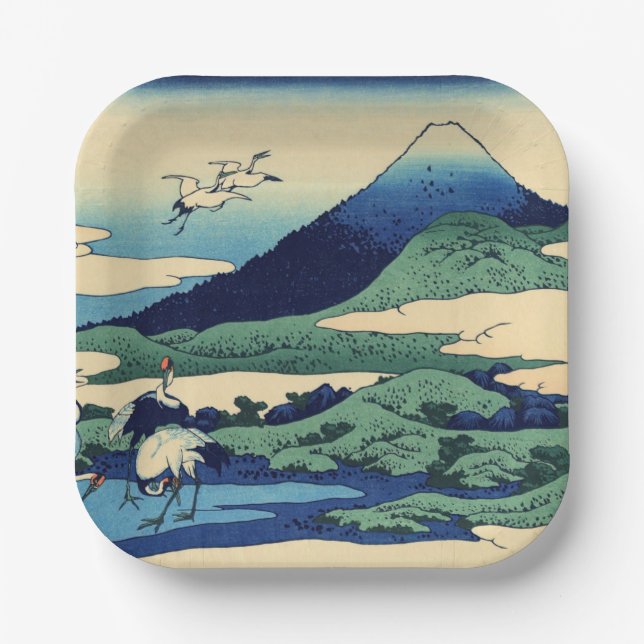 Katsushika Hokusai - Umegawa in der Provinz Sagami Pappteller (Vorderseite)