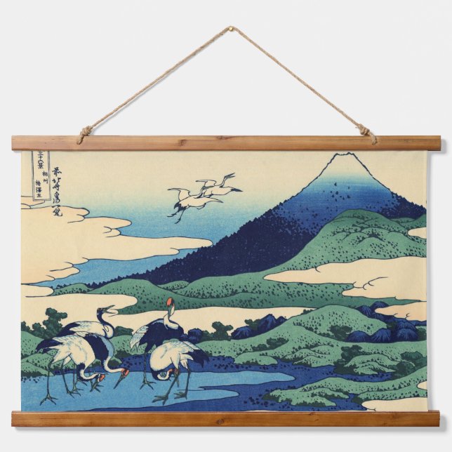 Katsushika Hokusai - Umegawa in der Provinz Sagami Wandteppich Mit Holzrahmen (Vorne)