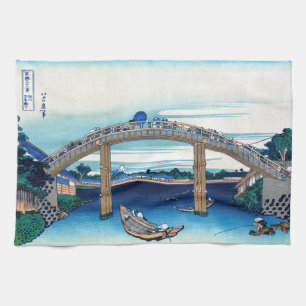 Katsushika Hokusai - Unter der Mannen-Brücke, Fuka Geschirrtuch