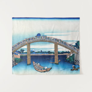 Katsushika Hokusai - Unter der Mannenbrücke, Fukag Wandteppich