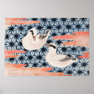Katsushika Hokusai-Vögel Poster