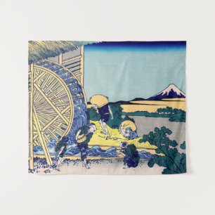 Katsushika Hokusai - Wassermühle bei Onden Wandteppich