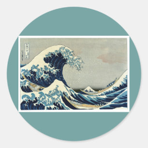 Katsushika Hokusai's The Great Wave off Kanagawa Runder Aufkleber