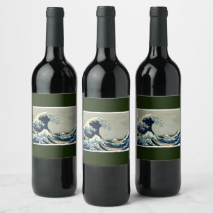 Katsushika Hokusai's The Great Wave off Kanagawa Weinetikett