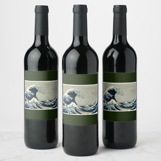 Katsushika Hokusai's The Great Wave off Kanagawa Weinetikett (Flaschen)