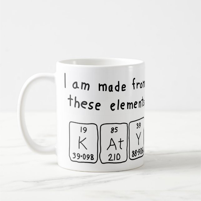 Katy Namen-Tasse periodischer Tabelle Kaffeetasse (Links)