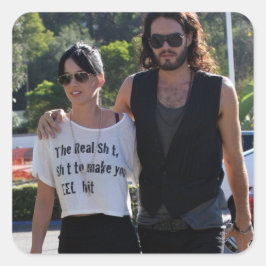 Katy Perry und Russel Brand Quadratischer Aufkleber