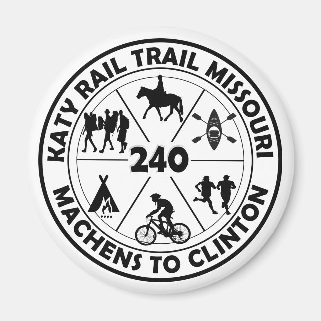 Katy Rail Trail Missouri 400 km. Magnet (Vorne)