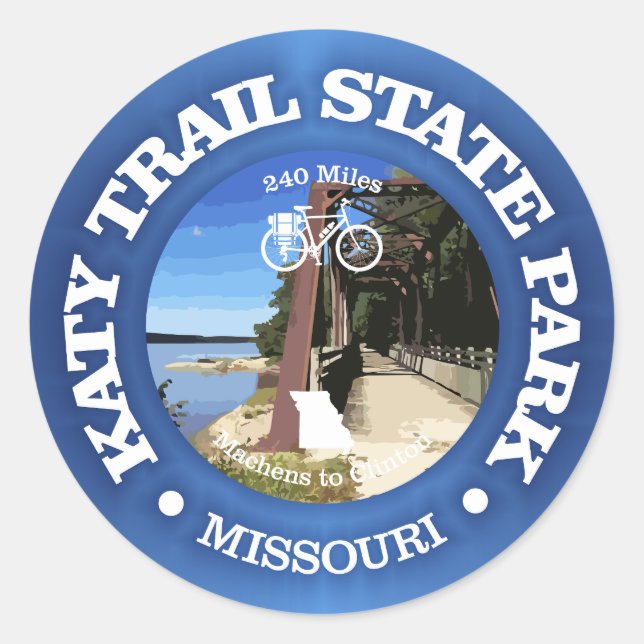 Katy Trail (radfahren c) Runder Aufkleber (Vorderseite)