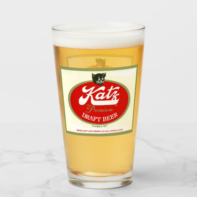 Katz Draft Beer, Drewrys, Chicago, IL Glas (Vorne (Gefüllt))