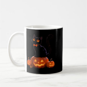 Katz Halloween-Kürbis-Schwarzkatzen-Auftritt Kaffeetasse