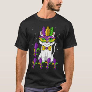 Katz Maskenball-Party-Maske Mardi Gras Lila Grün  T-Shirt