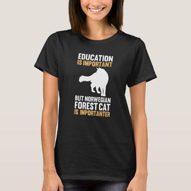 Katz Norwegische Waldkatze T-Shirt (Vorderseite)