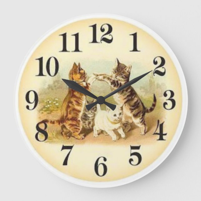Kätzchen 1 große wanduhr (Vorderseite)