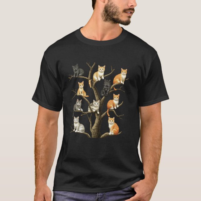 Kätzchen auf einem Baum T-Shirt (Vorderseite)