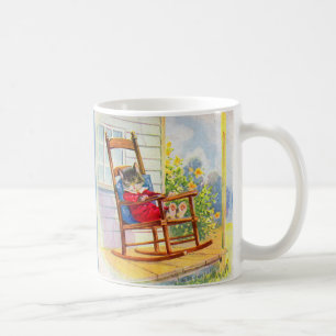 Kätzchen aus den 30er Jahren, die auf einem Porch- Kaffeetasse