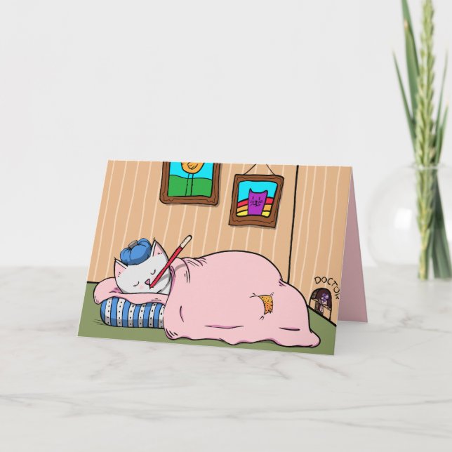 Kätzchen, bald gut ausgehen dankeskarte (Vorderseite)