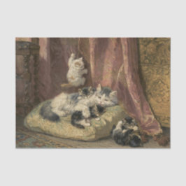 Kätzchen beim Spiel von Henriette Ronner-Knip Seidenpapier