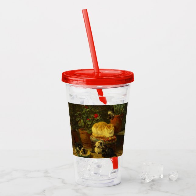 Kätzchen beim Spielen Acryltrinkbecher (Vorderseite Ice)