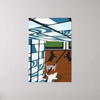 Kätzchen beim Spielen Leinwanddruck