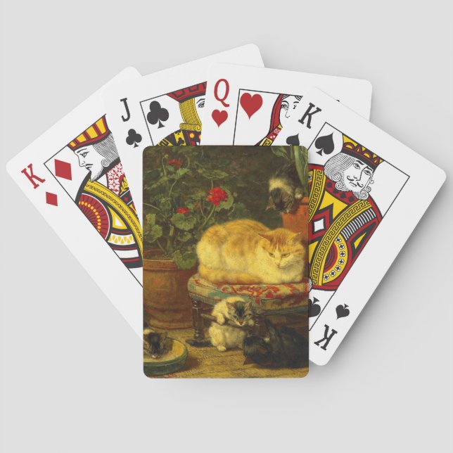Kätzchen beim Spielen Spielkarten (Rückseite)