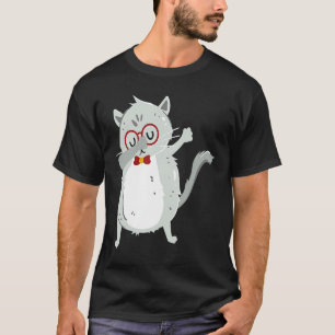 Kätzchen Dab I Graue Katze mit Brille I Dabbing Ka T-Shirt