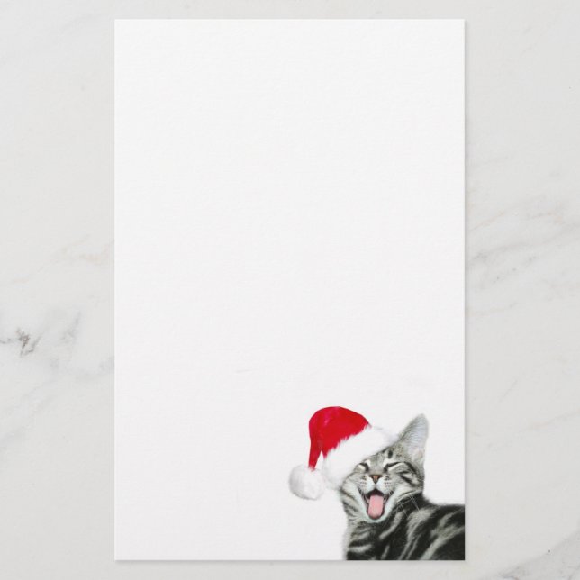 Kätzchen der frohen Weihnachten Briefpapier (Vorderseite)