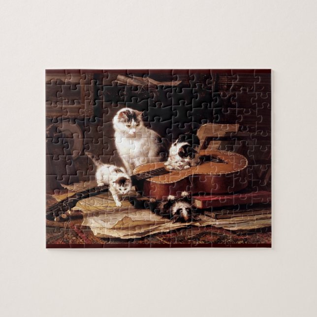 Kätzchen, die Gitarre spielen (Horizontal)