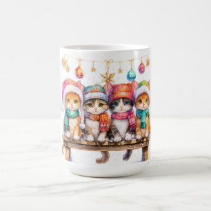 Kätzchen feiern Weihnachten, kuschelig und süß, Kaffeetasse