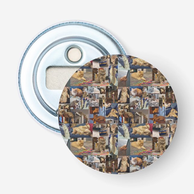 Kätzchen-Foto-Collage, Flaschenöffner (Vorderseite)