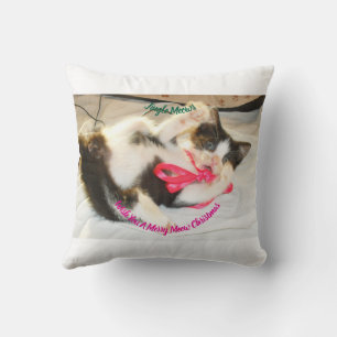 Kätzchen-Foto-Text-Jingle-Miau, Anpassen, Kissen