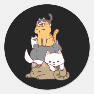 Kätzchen Funny Niedlich Cat Lover Gift T Shi Runder Aufkleber
