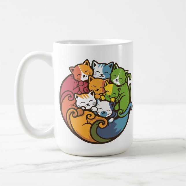 Kätzchen Funny Niedlich Cat Lover Kaffeetasse (Links)