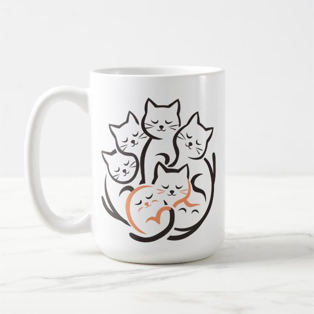 Kätzchen Funny Niedlich Cat Lover Kaffeetasse (Links)