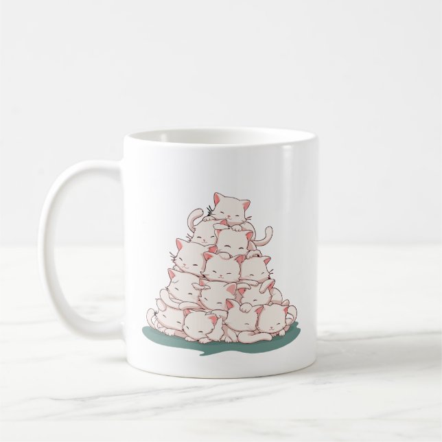 Kätzchen Funny Niedlich Cat Lover Kaffeetasse (Links)