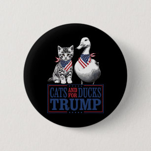 Kätzchen für Trump 2024 Katzen und Enten für Trump Button