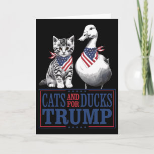 Kätzchen für Trump 2024 Katzen und Enten für Trump Karte
