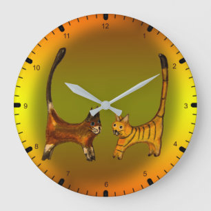 Kätzchen Große Wanduhr