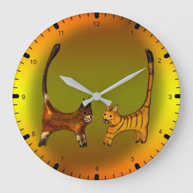 Kätzchen Große Wanduhr (Vorderseite)