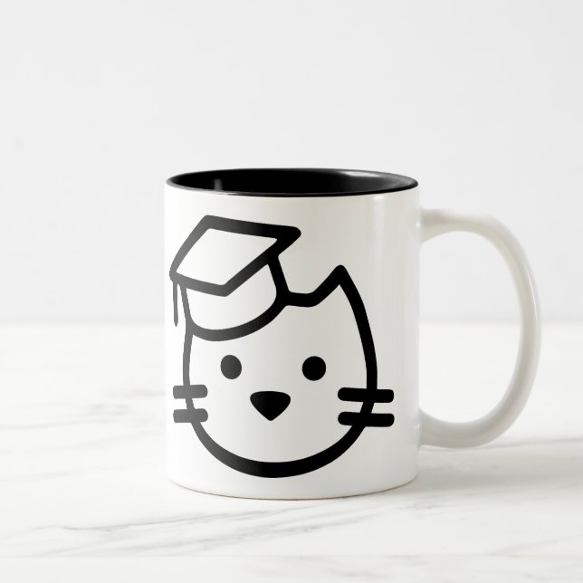 Kätzchen-Hochschullogo-Tasse Zweifarbige Tasse (Rechts)