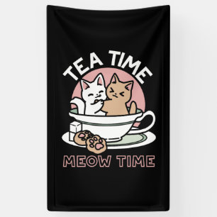 Kätzchen im Pokal knuddeln - Adorable Tea Time Banner