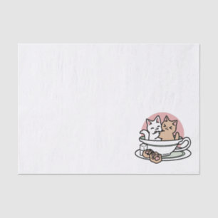 Kätzchen im Pokal knuddeln - Adorable Tea Time Seidenpapier