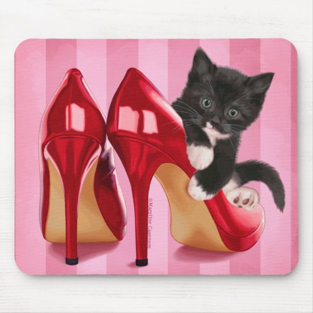 Kätzchen im Schuh Mousepad (Vorne)
