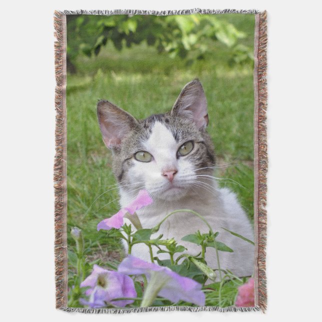 Kätzchen in den Blume wirbelt Blanket Decke (Vorderseite Vertikal)