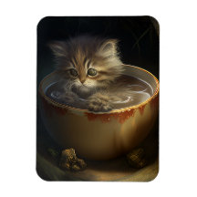 Kätzchen in einem gelben Teacup Flexible Magnet