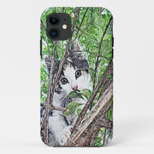 Kätzchen in einem Zeichnend Baumstift, Case-Mate iPhone Hülle
