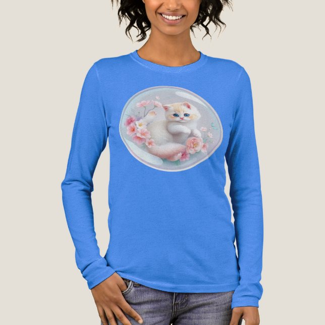 Kätzchen in einer Blase - Frauenblase - Shirt der  (Vorderseite)
