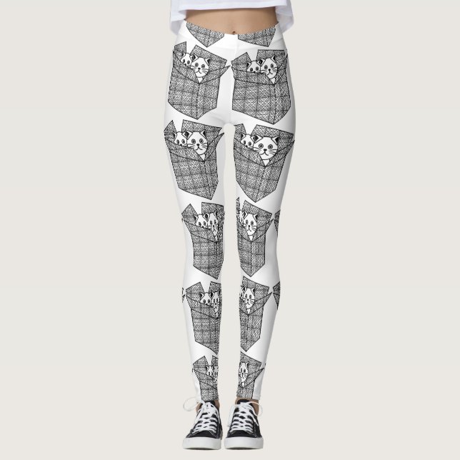 Kätzchen in einer Box mit Thunder_Cove Leggings (Vorderseite)