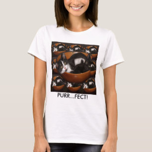 Kätzchen in einer Schüssel mit Muster T-Shirt