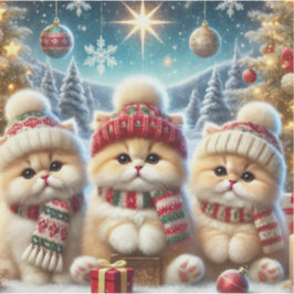 Kätzchen in festlicher Weihnachtsdekoration und Sc Aufkleber
